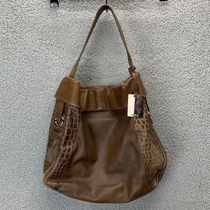 Furla‎ Hobo Shoulder Bag Women’s Brown Leather Silver Hardware